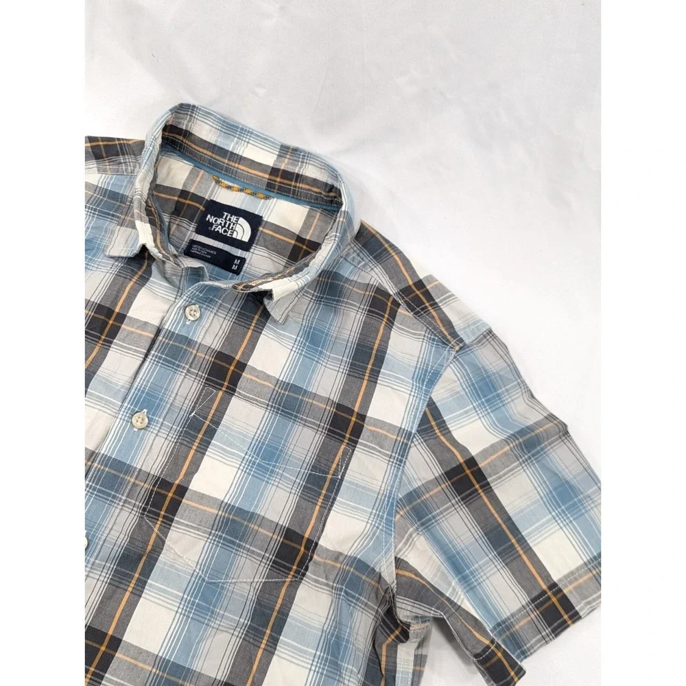 North Face‎ Shirt Mens Medium Button Up Plaid Casual Preppy Dadcore